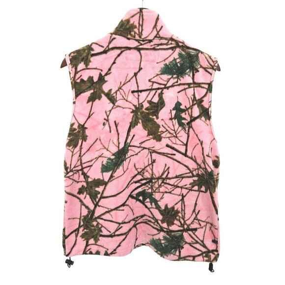 Trail Crest Pink Camouflage Vest Fleece Womens Size Small 4 6 8 Zipper Pockets - Picture 2 of 8
